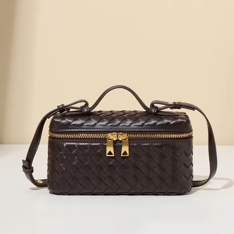 Gewebte Leder Umhängetasche Für Damen Handtasche PU Leder Handgewebte Box Tasche Stilvolle Schultertasche Tägliche Tasche