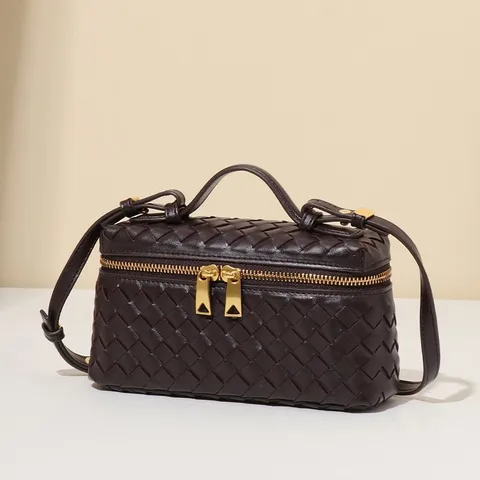 Gewebte Leder Umhängetasche Für Damen Handtasche PU Leder Handgewebte Box Tasche Stilvolle Schultertasche Tägliche Tasche