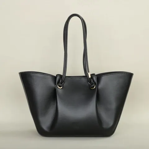 Mujeres Gran Capacidad Bolso Tote Plisado Cuero PU Hombro Bolso de Mano Moda Casual Commuter Bolso Para Uso Diario