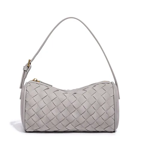 Womens Woven Shoulder Bag Soft PU Leather Handbag Casual Retro Pillow Bag Versatile Woven Tote Purse Daily Clutch