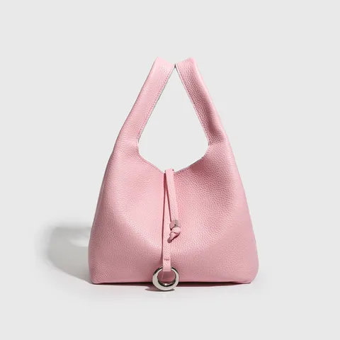 Bolso Saco de Cuero Genuino para Mujer Bolso Casual Minimalista Vintage Color Sólido Bolso de Hombro Bandolera