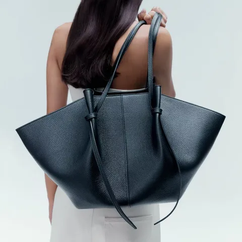 Bolso Tote de Cuero PU de Gran Capacidad para Mujer Grano Lichi Bolso de Hombro Commuter Bolso Casual
