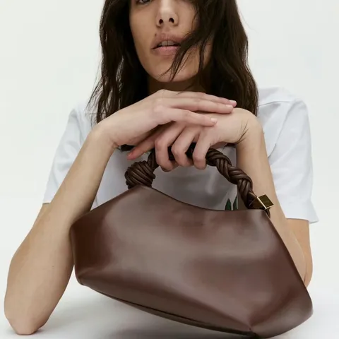 Mujeres Moda PU Cuero Hombro Bandolera Bolso Tejido Nudo Asa Concha Bolso Casual Diario Commuting Monedero