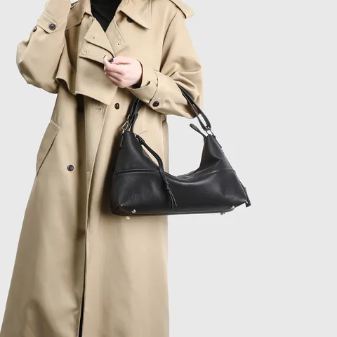 Bolso de Hombro Commuter de Gran Capacidad para Mujer Bolso Underarm Hobo Cuero PU Suave Bolso Casual