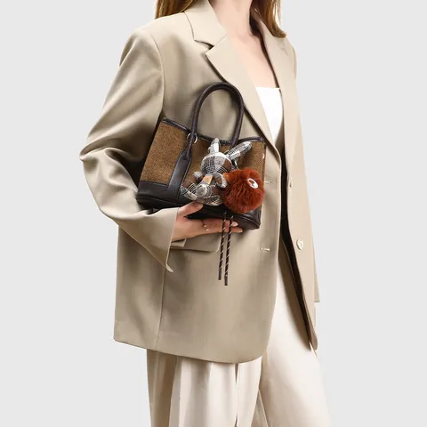 Mujer Mezcla de Lana Bloque de Color Bolso Tote Jardín Gran Capacidad Casual Hombro Bandolera Bolso Moda Commuter