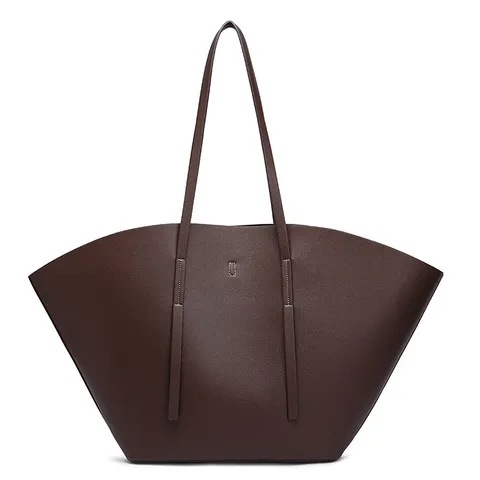 Mujeres Gran Capacidad Bolso Tote de Cuero PU Vintage Commuter Bolso de Hombro Color Sólido Plisado Bolso de Mano