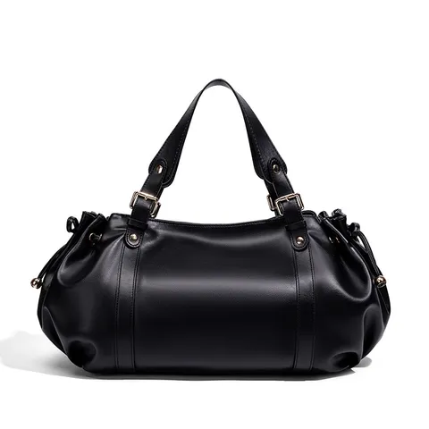 Bolso Boston Minimalista de Cuero PU para Mujer Gran Capacidad Bolso de Mano Color Sólido Bolso de Hombro Casual