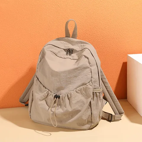 Estilo Coreano Color Sólido Nailon Casual Minimalista Gran Capacidad Unisex Universidad Mochila Viaje Diario Bolso Escolar
