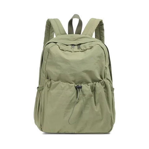 Estilo Coreano Color Sólido Nailon Casual Minimalista Gran Capacidad Unisex Universidad Mochila Viaje Diario Bolso Escolar