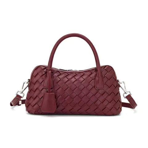 Bolso de Mano de Cuero PU Tejido de Gran Capacidad para Mujer Bolso de Hombro Casual para Comuter