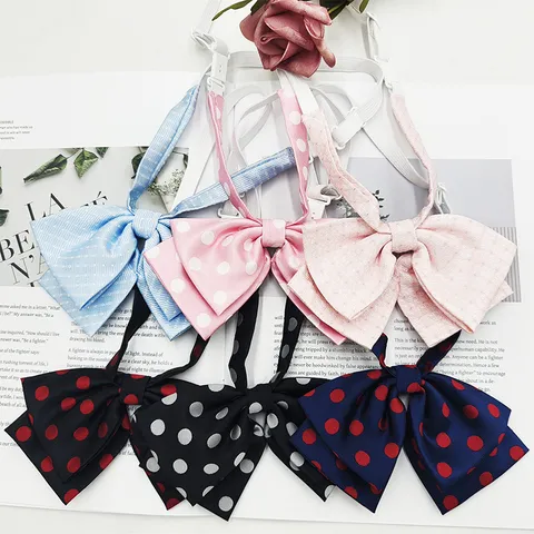 Korean Style Polka Dot Butterfly Bow Tie Women Sailor Suit JK Uniform Neckwear Cute Fabric Ribbon Neck Bow Jewelry