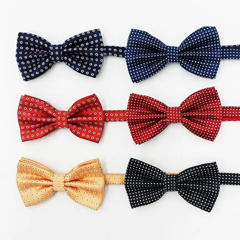 Men Polka Dot Bow Tie Classic Jacquard Polyester Groom Groomsman Formal Business Suit Necktie Wedding Party Accessories