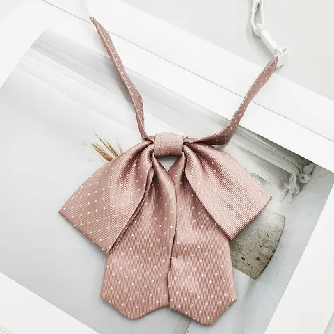 Japanese College Style Polka Dot Jacquard Bow Tie Cute JK Uniform Collar Ribbon Preppy Accessory For Women