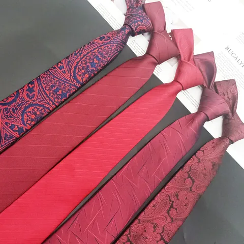 Men's Formal Business Wedding Jacquard Tie Classic Red Striped Paisley Necktie Wedding Party Suit Accessories
