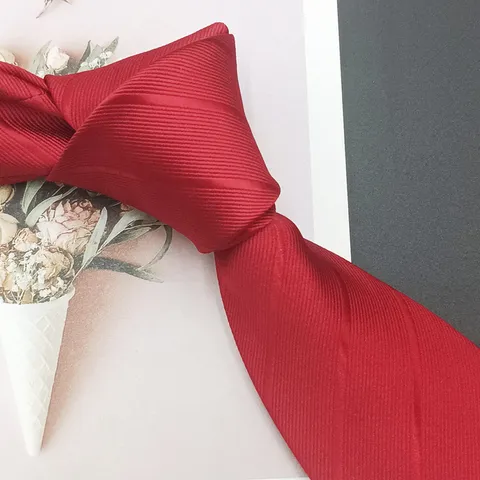 Men's Formal Business Wedding Jacquard Tie Classic Red Striped Paisley Necktie Wedding Party Suit Accessories