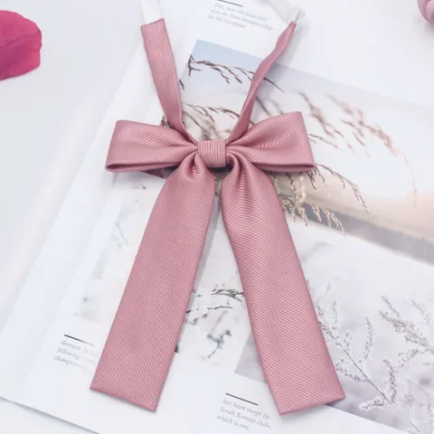 Solid Color Twill Long Handle Bowtie JK Uniform Sailor Suit Necktie Korean Style Women Fashion Accessories