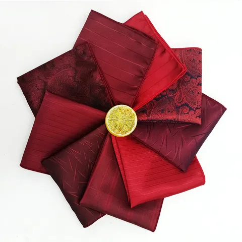 Men Pocket Square Polyester Jacquard Woven Suit Hanky Striped British Fashion Business Wedding Dress Pocket Square