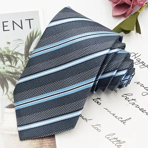 Men's Business Tie Classic Striped Necktie Jacquard Woven Formal Neckwear For Business Office Wedding Interview Party