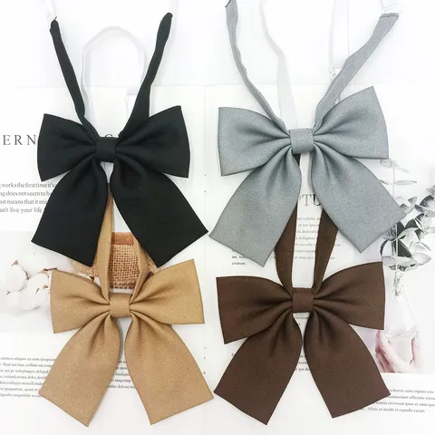 Japanese College Style Solid Color Flat Angle JK Uniform Bow Tie Cute Sailor Suit Decorative Ribbon Women Neck Accessory