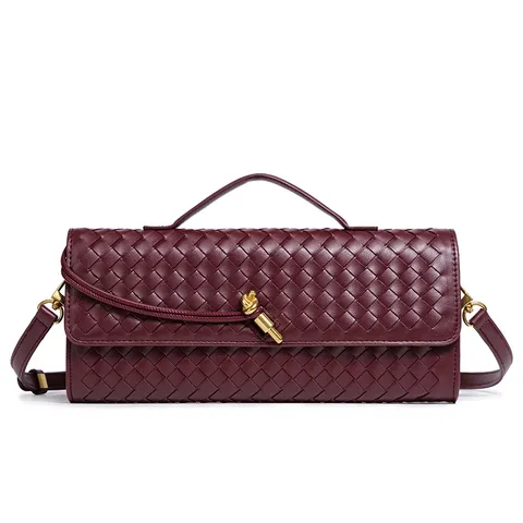 Women Woven PU Leather Shoulder Bag Fashion Trendy Accordion Handbag Casual Daily Crossbody Evening Bag