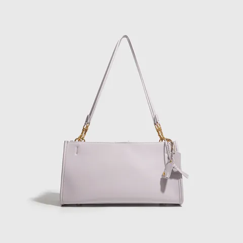 Bolso de Hombro de Cuero PU de Moda para Mujer Bolso de Axila Casual de Color Sólido Con Cadena Metálica Bolso Diario