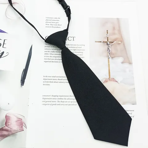 Preppy Style Solid Color Children School Uniform Tie Short Polyester Necktie For Girls Boys Fashion Accessories