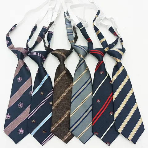 College Style Polyester Jacquard Striped Pre-tied Necktie Women Children JK Uniform Small Neck Tie Fashion Accessories