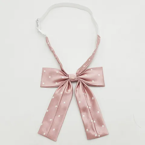Women JK Uniform Bowtie Japanese Style Polka Dot Ribbon Collar Flower Pre-tied Necktie Daily Casual Neck Wear Accessory