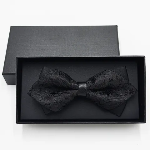 Men's Classic Jacquard Bow Tie British Style Wedding Business Suit Shirt Bowtie With Gift Box Packaging