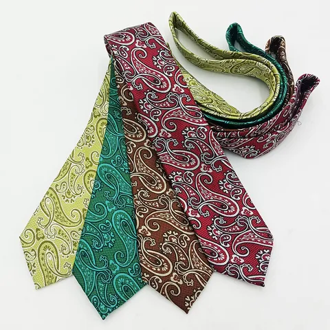 Men's Classic Paisley Jacquard Necktie Business Casual Wedding Formal Suit Neck Tie Standard Width Fashion