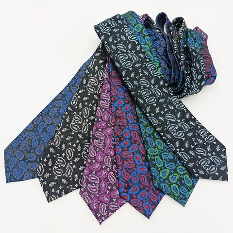 Men's Classic Paisley Jacquard Necktie Business Casual Wedding Formal Suit Neck Tie Standard Width Fashion