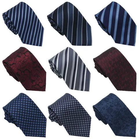 Men Silk Tie Business Formal Striped Jacquard Necktie Classic Wedding Office Neck Wear Fashion Suit Accessories