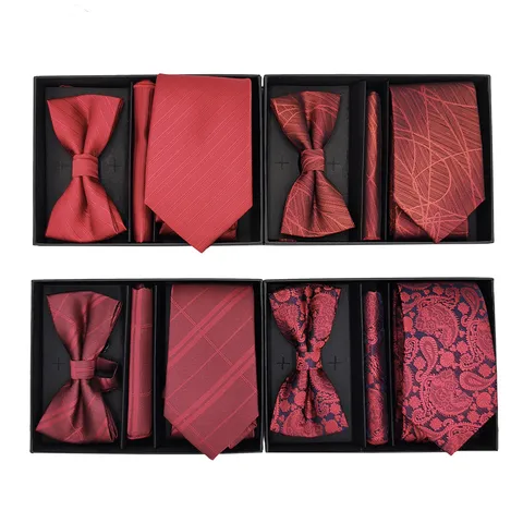 Heren Formeel Zakelijk Trouw Stropdas Vlinderdas Pocet Geschenkdoos Set Polyester Jacquard Stropdas Accessoires