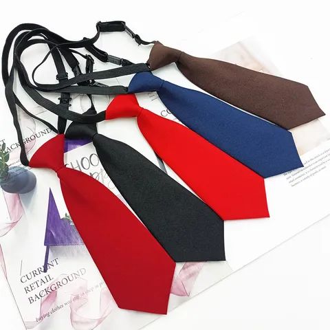 Preppy Style Solid Color Children School Uniform Tie Short Polyester Necktie For Girls Boys Fashion Accessories