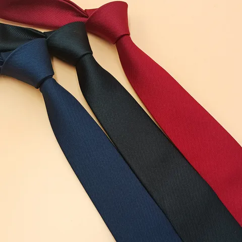 Men Business Casual Striped Necktie Narrow Jacquard Polyester Tie For Formal Suit Wedding Daily Wear