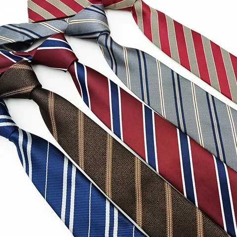 Men Women Unisex Handcrafted Jacquard Striped Necktie Fashion Casual Business Uniform Tie Apparel Accessories
