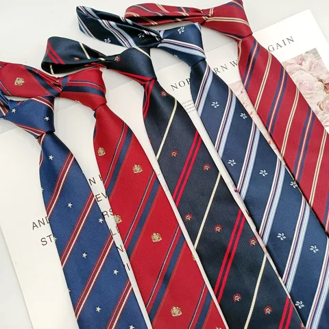 Men Women Unisex Handcrafted Jacquard Striped Necktie Fashion Casual Business Uniform Tie Apparel Accessories