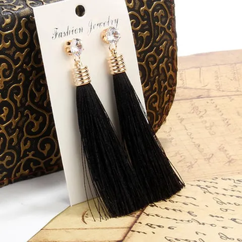 Böhmische Lange Quastenohrringe Für Damen Legierung Strass Hängeohrringe Vintage Ethnischen Stil Fransen Ohrringe Schmuck Geschenk