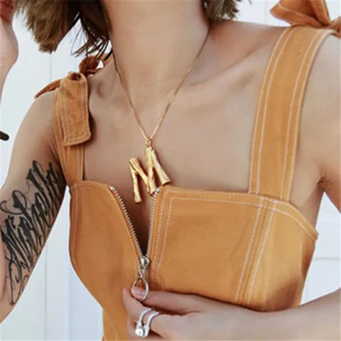 Legierung Lava Geometrische Initial Anhänger Halskette Für Damen Übergroße Gold Schlüsselbein Schlangenkette Buchstaben Halskette Personalisierter Schmuck