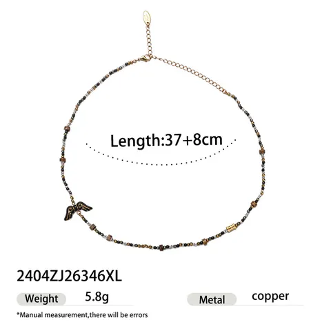 Collana a Cuore in Rame di Lusso Leggero per Donna Zirconia Pietra Naturale Collana Girocollo a Strati Moda Europea Placcata in Oro con Ciondolo ad Ali