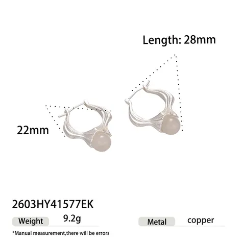 Bohemian Natural Stone Tassel Earrings Copper Silver Plated Elegant Long Drop Earrings Vacation Jewelry Gift For Women