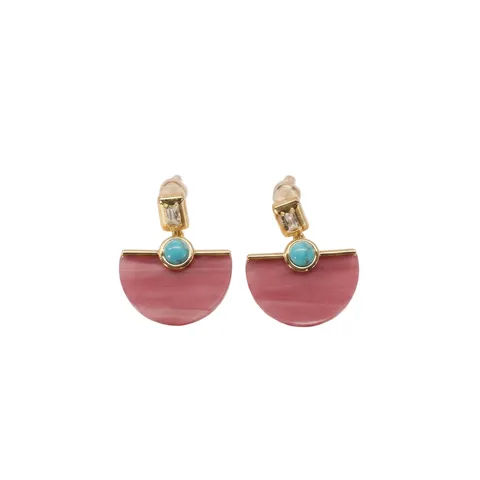 Orecchini a Perno Geometrici in Acetato Colorato Retrò per Donna Eleganti Orecchini Placcati in Oro Rame Gioielli di Moda Leggeri