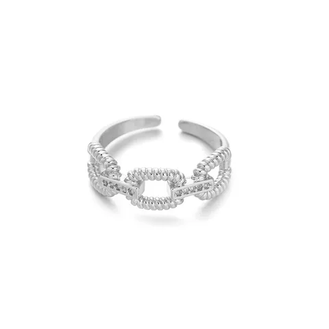 Anello Regolabile Aperto In Rame Placcato Argento Con Zirconia Intarsiata Design Di Nicchia Di Lusso Farfalla Geometrica Anello Per Donna Gioielli