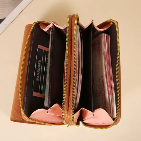 Sac de Téléphone Bandoulière en PVC de Mode pour Femmes Couleur Contrastée Portefeuille Pochette Longue Multifonctionnelle Avec Bandoulière Réglable