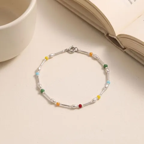 Braccialetto Premium in Rame con Strass e Perline da Donna Bracciale a Catena con Ciondolo a Forma di Cuore Stella Marina Geometrica Gioielli da Vacanza