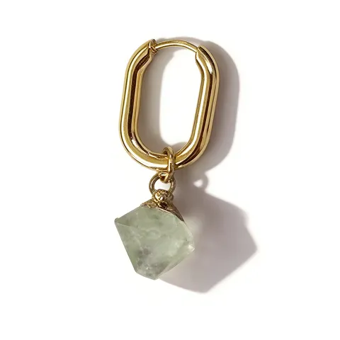 Pendientes de Aro Geométricos Huggie de Cobre Chapado en Oro de Diseño Original para Mujer Colgante de Piedra Natural Cristal Concha Pendientes Colgantes Asimétricos Estrella Planeta Joyería