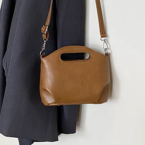 Bolso de Mano de Cuero PU Retro para Mujer Moda Urbano Simple Pespunte Bolso de Hombro Bolso Bandolera Cuadrado Versátil