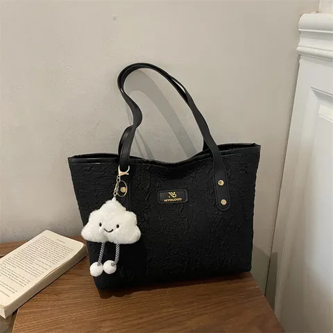 Γυναικεία Τσάντα Tote Megάλου Xωρητικότητας Casual Πλισέ Тσάντα Ώμου Commuter Underarm Bag Με Кρεμαστό Συννεφάκι Plush Fashion Handbag