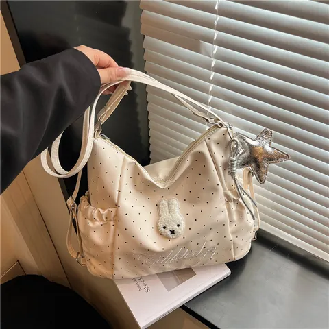Stile Coreano Pois Grande Capacità Tote Bag Multifunzionale Zaino Casual Pelle PU Borsa a Tracolla Commuting