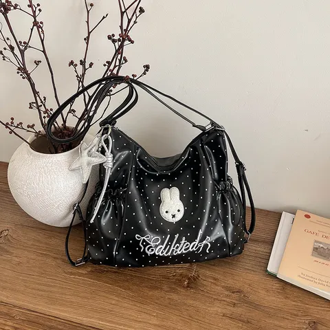 Stile Coreano Pois Grande Capacità Tote Bag Multifunzionale Zaino Casual Pelle PU Borsa a Tracolla Commuting